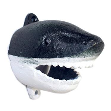 Imagem de Abridor de garrafa de tubarão montado na parede de ferro fundido GSM