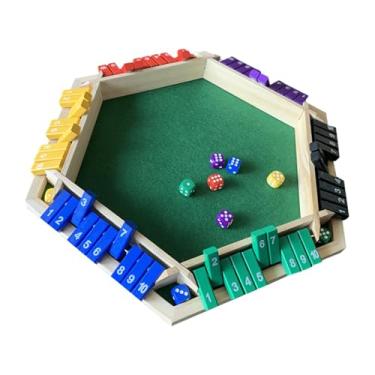 Imagem de Dynwave Jogos de dados de mesa de madeira tabuleiro de mesa 2-6 jogadores jogo de entretenimento jogo de matemática tabuleiro de xadrez para reunião festa em, Múltiplo
