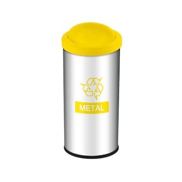 Imagem de Lixeira Seletiva Brinox 3100/204 Metal Amarelo - 40,5 L