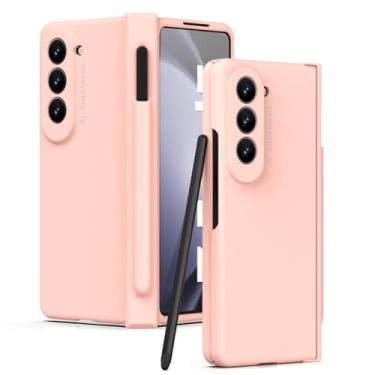 Imagem de LXURY Capa à prova de choque para Samsung Galaxy Z Fold 5, cobertura total antiqueda capa com caneta Stylus e dobradiça de proteção de câmera de tela, capa para PC, rosa, Z Fold 5 7,6 polegadas