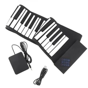 Piano digital multifuncional portátil para estudantes, 88 teclas, teclado  eletrônico dobrável, instrumento musical para crianças, 88