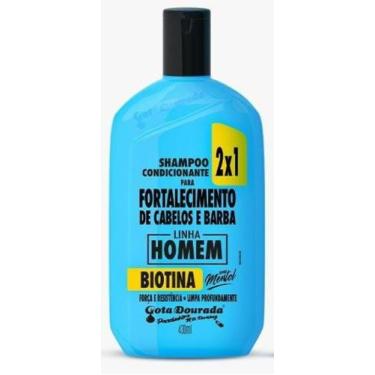 Imagem de Shampoo 2 Em 1 Linha Homem Com Biotina E Mentol Gota Dourada 430ml