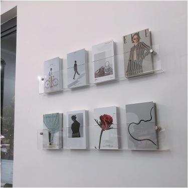 Imagem de Organizador de suporte de arquivo de parede transparente para pendurar revistas, 1 2 3 pacotes de acrílico para folhetos, revistas, documentos, expositor, sala de exposição/berçário/escola,