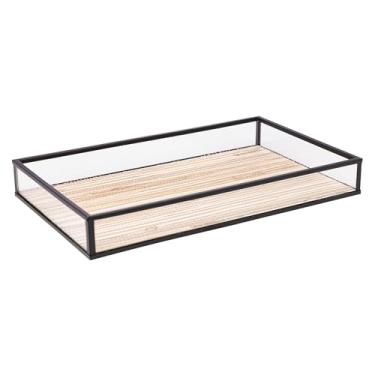 Imagem de LYOR - Bandeja de Metal Preta com Palha 20Cm x 30Cm x 3Cm