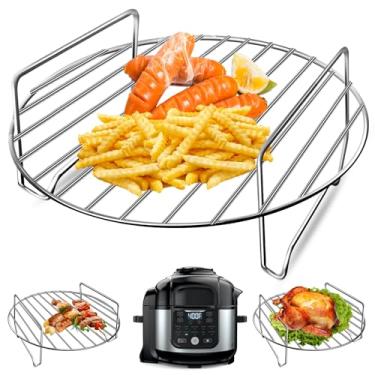 Imagem de Air Fryer Basket for Ninja Foodi FD302 FD401 OS101 OS301 FD305CO OS401, Replacement 9.2''*9.2'' Stainless Steel Air Fryer Accessories Roasting Steamer Grill Racks, Dishwasher safe