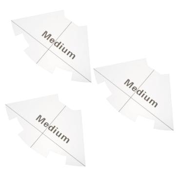 Imagem de SHINEOFI 3 Pecas régua de patchwork modelo de quilting em forma de triângulo moldes de artesanato vestidos réguas de corte de plástico modelos claros manual régua modelo saco de chaves