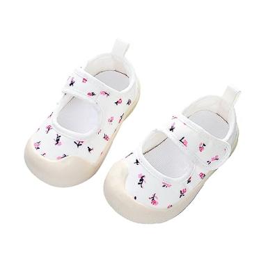 Imagem de Sapatos infantis de lona para bebês meninos e meninas, estampa floral, respirável, macio, leve, sandálias infantis modernas para festa, B, 5 Infant