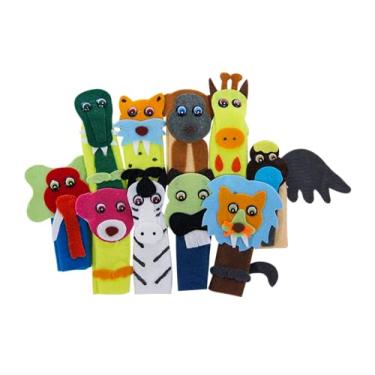 Imagem de Dedoche Animais Selvagens Feltro 10 Personagens Embalagem Plástico Carlu Brinquedos