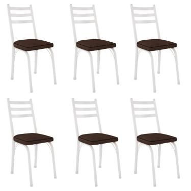 Imagem de Kit 6 Cadeiras Tubular Nara 141 de Aço Cromo