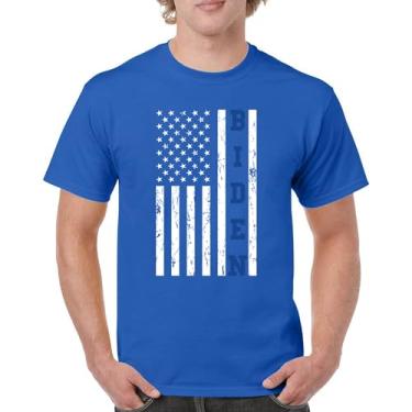 Imagem de Camiseta Joe Biden Bandeira Americana 2024 Pro Democratic Party President Democrats Blue States USA Political Men's Tee, Azul, XXG
