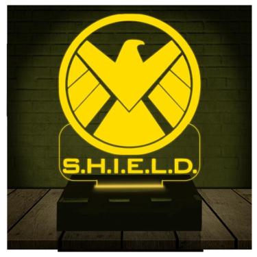 Imagem de Luminária Led 3d Shield Marvel Heroi Abajur