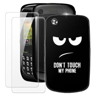 Imagem de MILEGOO Capa para BlackBerry 8520 Curve + 2 peças protetoras de tela de vidro temperado, capa ultrafina de silicone TPU macio à prova de choque para BlackBerry Gemini