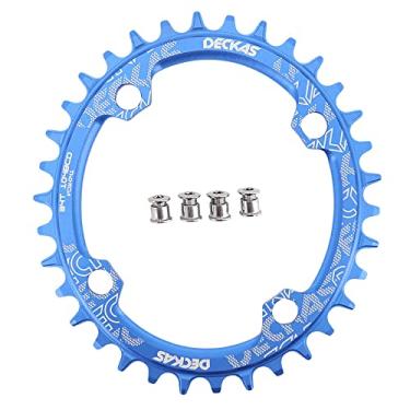 Imagem de DJC Anel de bicicleta 104 mm BCD redondo/oval MTB 104BCD 7/8/9/10/11/12 velocidade estreito dente largo alumínio 7075 super leve 30T 32T 34T 36T 38T 40 42 DH XC Trail Fat Bike ebike (7# Oval Blue,