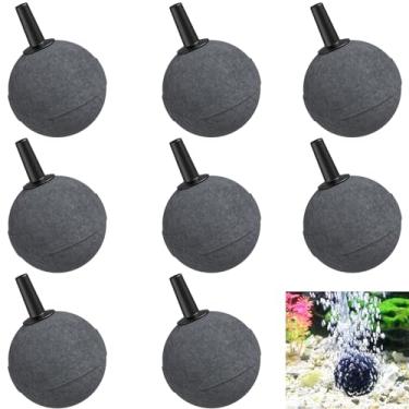 Imagem de Moonorange Pacote com 8 pedras de ar de aquário de 3,5 cm, difusor de oxigênio do aerador de longa duração, acessórios de bomba de ar para aquários, tanques de peixes, hidroponia, lagoas