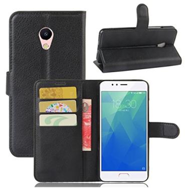 Imagem de Capa carteira MEIZU M5S, capa carteira flip de couro PU premium com compartimento para cartão, suporte e fecho magnético [capa interior à prova de choque de TPU] Compatível com MEIZU M5S