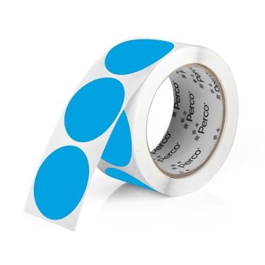 Imagem de Perco Etiquetas de adesivo de ponto redondo azul claro de 5 cm com adesivo permanente - 500 etiquetas por rolo - Cores vibrantes, forte adesão - Feito nos EUA