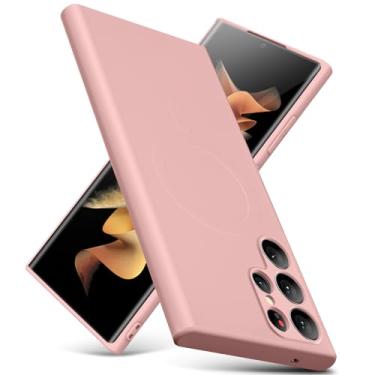 Imagem de YSLBWLE Capa para Samsung Galaxy S22 Ultra, capa fina de silicone líquido, à prova de choque, capa de telefone fina para Samsung Galaxy S22 Ultra, capa protetora de câmera de corpo inteiro - rosa