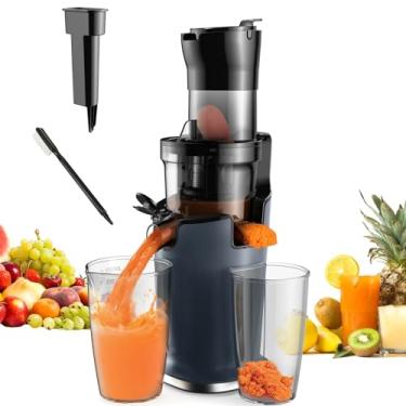 Imagem de Espremedor De Prensa A Frio Com Rampa De AlimentaçãO De 78 Mm, Motor Potente De 200 W 40-65 Rpm Extrator De Suco De MastigaçãO Lenta Que Se Adapta A Frutas E Vegetais Inteiros,Black