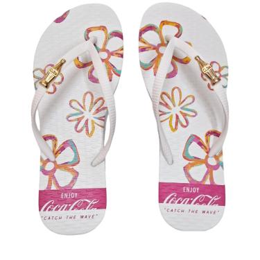 Imagem de Sandalia Chinelo Feminino Coca Cola Sendai Branco CC4286