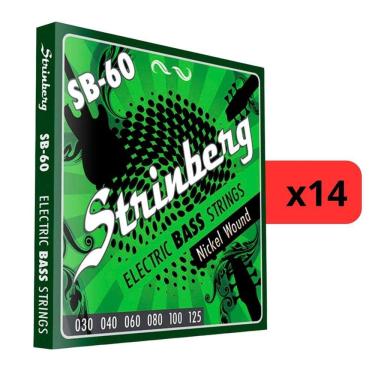 Imagem de Kit 14 Encordoamento Strinberg Para Contra Baixo SB60 - 6 Cordas