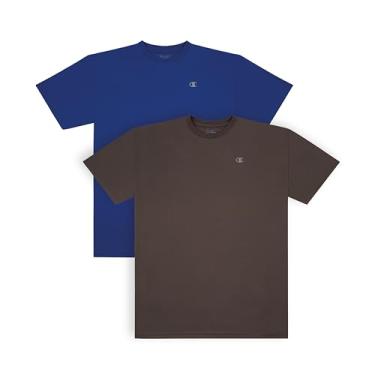 Imagem de Champion Camiseta masculina grande e alta, desempenho ativo, absorção de umidade, pacote com 2, Urze veterinária/surfe, 5X Tall