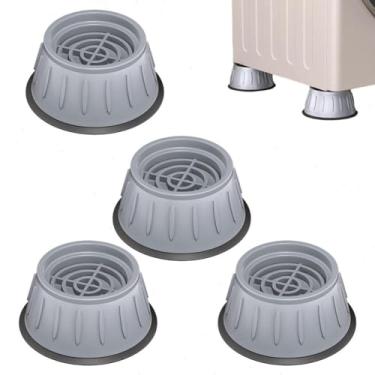 Imagem de Suporte antivibração para máquina de lavar 4 unidades, almofadas antivibração para máquina de lavar tapetes antiderrapantes de borracha, para todos os pés de lavadora e secadora para parar de