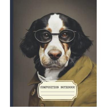 Imagem de Caderno de composição: Design de capa de cachorro spaniel estético vintage