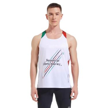 Imagem de Sanken Camiseta regata de corrida Marathon Dry Fit sem mangas leve para treino, Branco, P