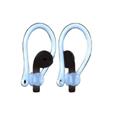 Imagem de elago Ganchos de ouvido compatível com AirPods Pro e 3, 2, 1, acessórios antiderrapantes, ajuste confortável, design ergonômico, construção de TPU durável, perfeito para exercícios [Nightglow Blue]