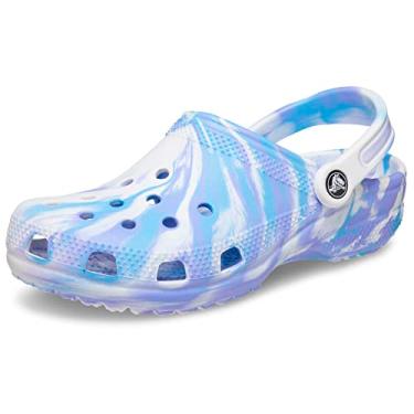 Imagem de Tamanco Crocs Classic Marbled Tie Dye adulto-unissex, Branco/Oxigênio, 15 Women/13 Men