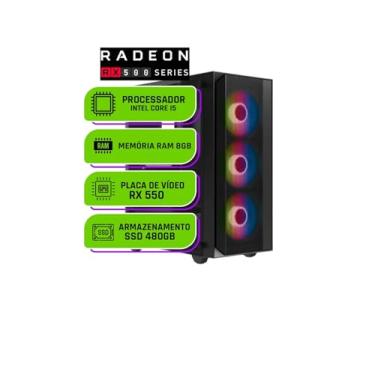 Imagem de PC Gamer Alligator Shop Intel Core i5 3470 Radeon RX 550 4GB, Memoria 8GB DDR3, SSD 480GB