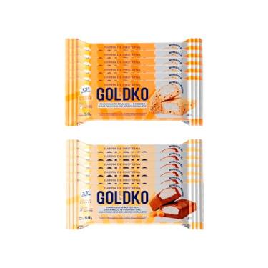 Imagem de Kit Barras de Proteína Chocolate Branco e Cookies e Caramelo e Flor de sal com Marshmallow 50g - 12 Unidades