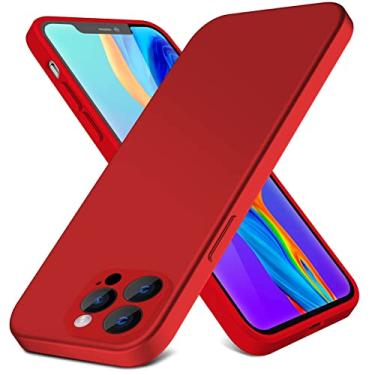 Imagem de MIDIIUGCT Projetada para iPhone 14 Pro Max, capa de silicone fina à prova de choque [macia] [antiarranhões] [proteção contra quedas], vermelha, MUS-XGJ-27-02
