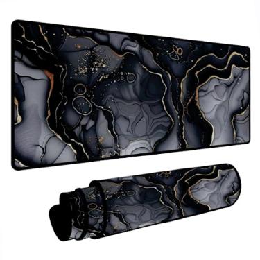 Imagem de Novo Mouse Pad Gamer Deskpad Speed Extra Grande Borda Costurada Profissional Varios Tamanhos - Canion Cinza Amarelo (120X60)