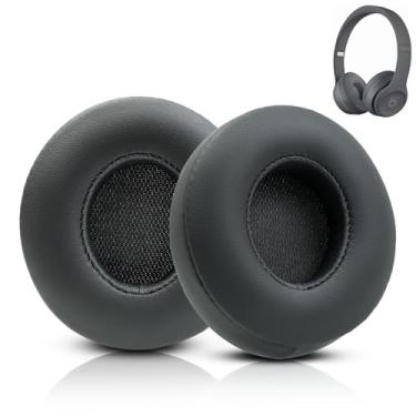 Imagem de Solo3 Solo2 Earpads Replacement Parts Protein Leather Memory Foam Ear Muffs Cushions Cups Compatible with Beats by Dr. Dre Solo 3.0/2.0 Wireless A1796/B0534 On Ear Headphones (Grey)