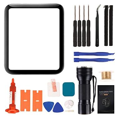Imagem de Kit de substituição de vidro frontal para Watch Series 6 – Compatível com Apple Watch Series 6 44 mm Kit de reparo de tela do relógio com instruções e ferramentas (sem tela LCD e digitalizador de toque) (Série 6 44 mm)