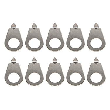 Imagem de 10 peças Yootones puxadores de guitarra placas de ponteiro indicador de posição compatível com Gibson Les Paul níquel guitarra baixo (prata)
