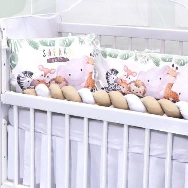 Imagem de Kit Mini berço Trança 6 peças Safari Baby Algodão - Girassol Enxoval
