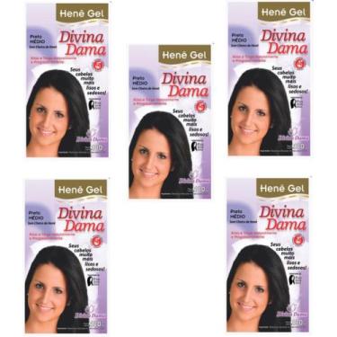 Imagem de Hene Em Gel Jaborandi 09x180gr Divina Dama Preto Medio (Preto Natural)