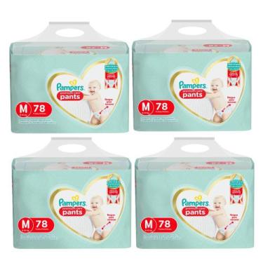 Imagem de Kit 4 Fralda Infantil Pampers Premium Care Pants Tamanho M com 78 Unid