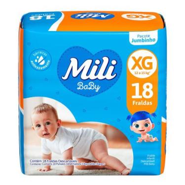 Imagem de Fralda Mili Baby Tamanho XG Pacote Jumbinho 18 Unidades Descartáveis