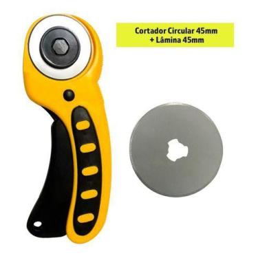 Imagem de Cortador Circular Amarelo 45mm Manual Tecido Papel +1 Lamina - Artmak