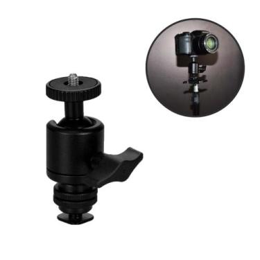 Imagem de Cabeça Tripé Ballhead 1/4 e 3/8 Suporte Iluminadores FBH-030 - TUDOPRA