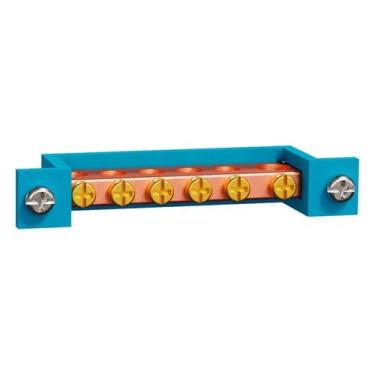 Imagem de Barramento Neutro/Terra 6 Terminais Com Suporte Azul Schneider, Azul