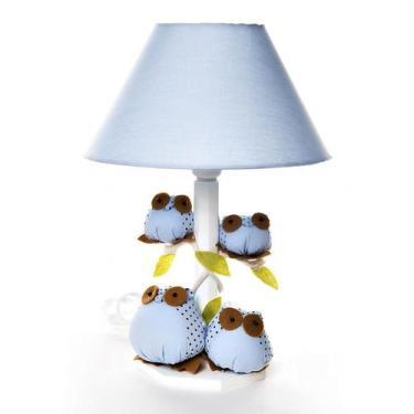 Imagem de Abajur Madeira Coruja ul Quarto Bebê Infantil Menino - Potinho de mel