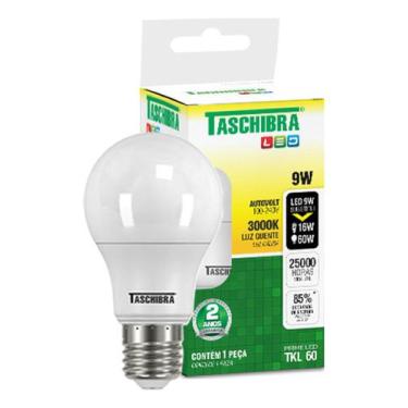 Imagem de Lâmpada Led Bulbo A60 9w E27 3000k Branco Quente Taschibra