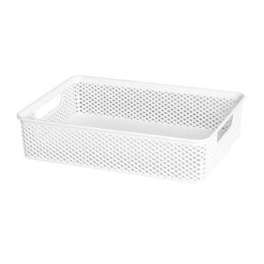 Imagem de Cesto Organizador Decorativo Multiuso Branco 39x27x7,5CM - Paramount