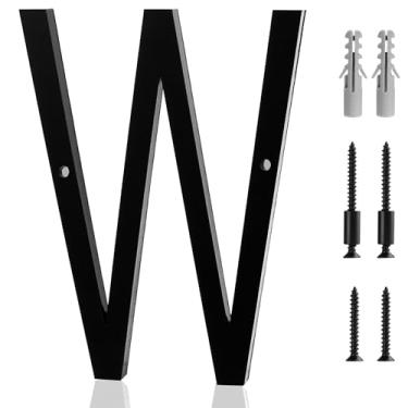 Imagem de Número de casa de 12 cm W preto fosco números de casa de acrílico inclui kit de parafusos de hardware montagem fácil de descarga ou flutuante para número de rua exterior endereço residencial varanda