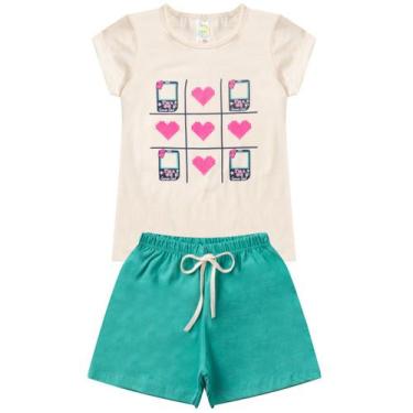 Imagem de Conjunto Verão Infantil Feminino Blusinha e Shorts em Algodão + Cotton