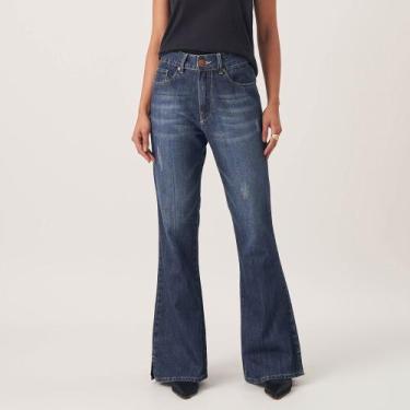 Imagem de Calça Jeans Flare Fenda Lateral Azul Escuro - Bloom, Azul escuro, 42
